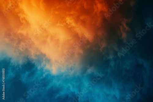 vibrant gradient background shifting from a fiery marine blue to a warm orange 