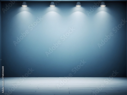 Background blank banner wall studio room blue soft gradient empty light abstract wallpaper template illustration space floor dark texture design website  display your product