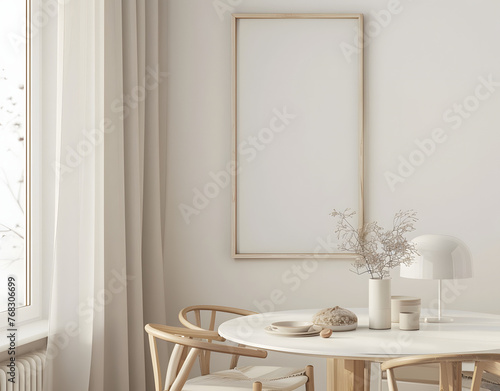 cozy living room area with poster mockup for product presentation