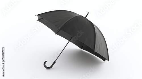 black umbrella isolated on white photo