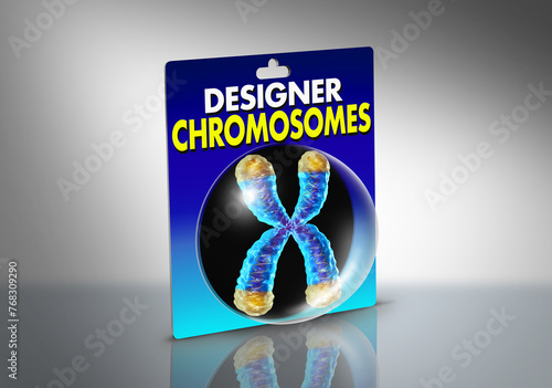 Designer Chromosomes and artificially engineered and synthetically created chromosome as synthetic biology with edited man made genetic material.