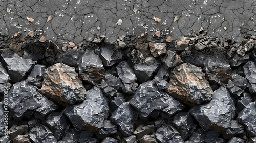 Wallpaper Mural Rough rocky surface and black dry soil on transparent background. Torontodigital.ca