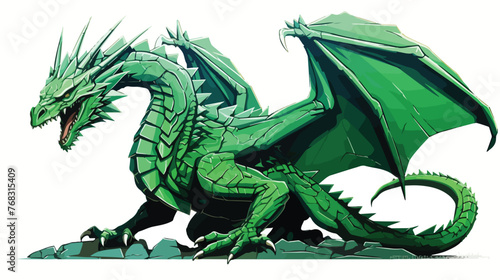 Green fallen dragon as an overlay