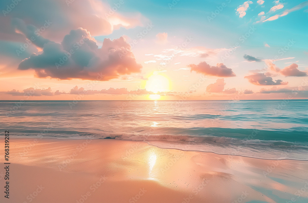 Golden Sunset at Inspiring Tropical Beach