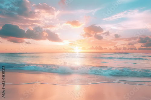 Calmness and Tranquility  Pink Sunset Seascape
