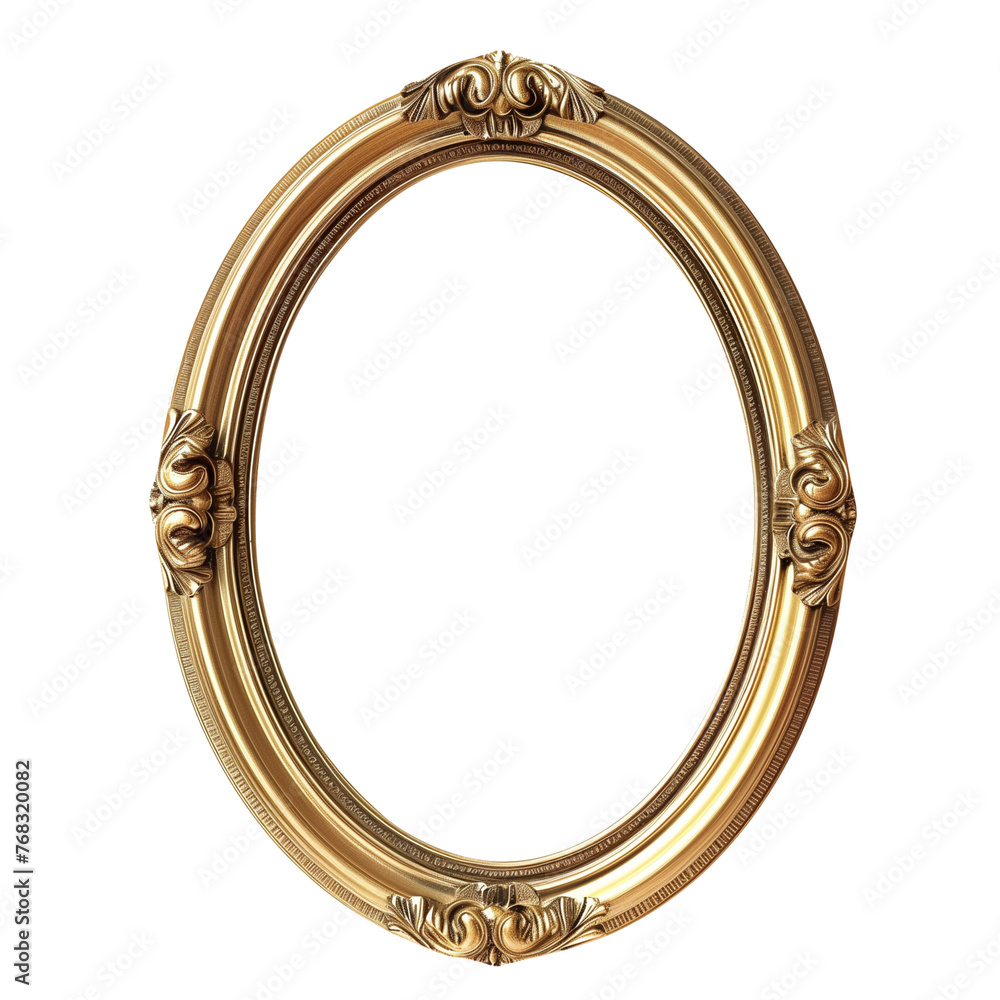 Fototapeta premium Victorian Oval Border Frame. Mockup with transparent background.