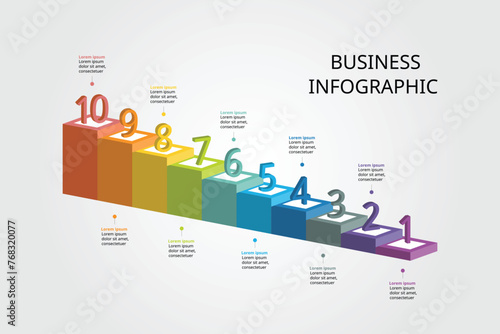 level template for infographic for presentation for 10 element