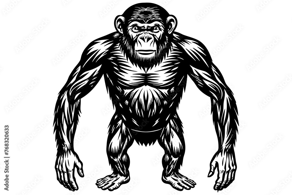 Fototapeta premium chimpanzee silhouette vector illustration