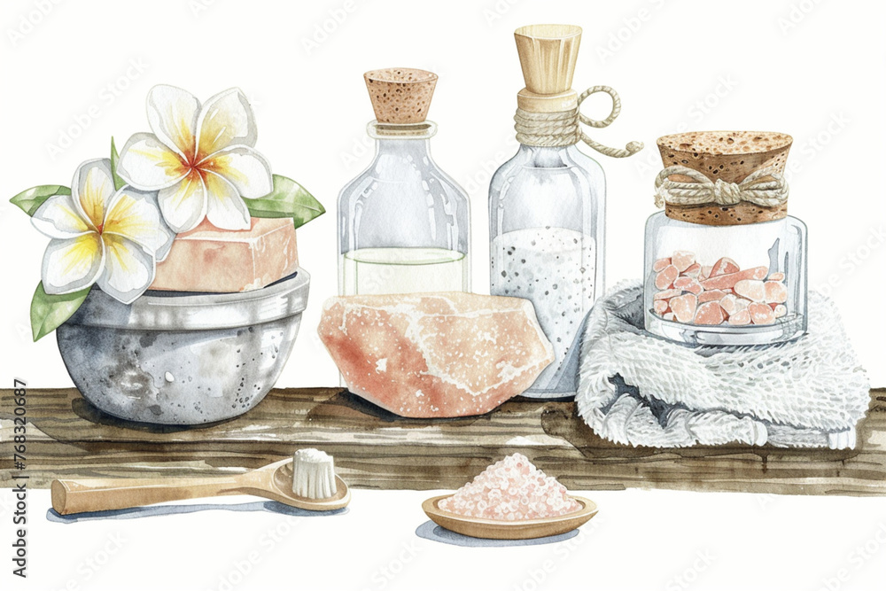 A tranquil spa still life scene, capturing the essence of relaxation and aromatherapy A tranquil spa still life scene, capturing the essence of relaxation and aromatherapy
