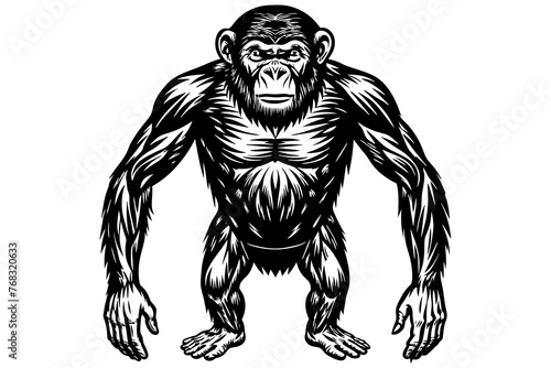 chimpanzee silhouette vector illustration