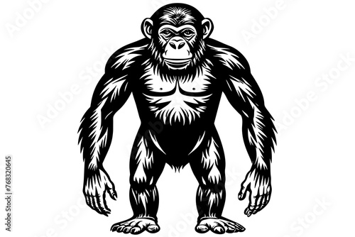 chimpanzee silhouette vector illustration