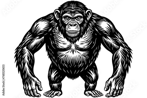 chimpanzee silhouette vector illustration