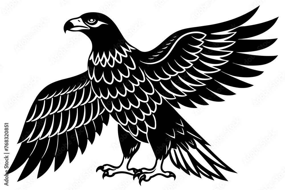 Obraz premium eagle silhouette vector illustration