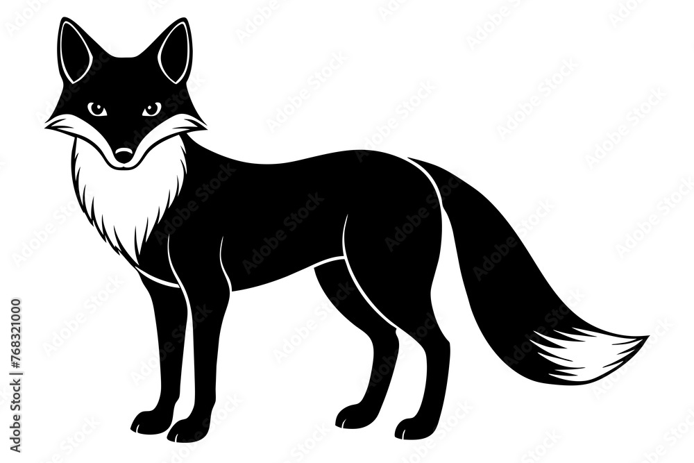 Obraz premium fox silhouette vector illustration
