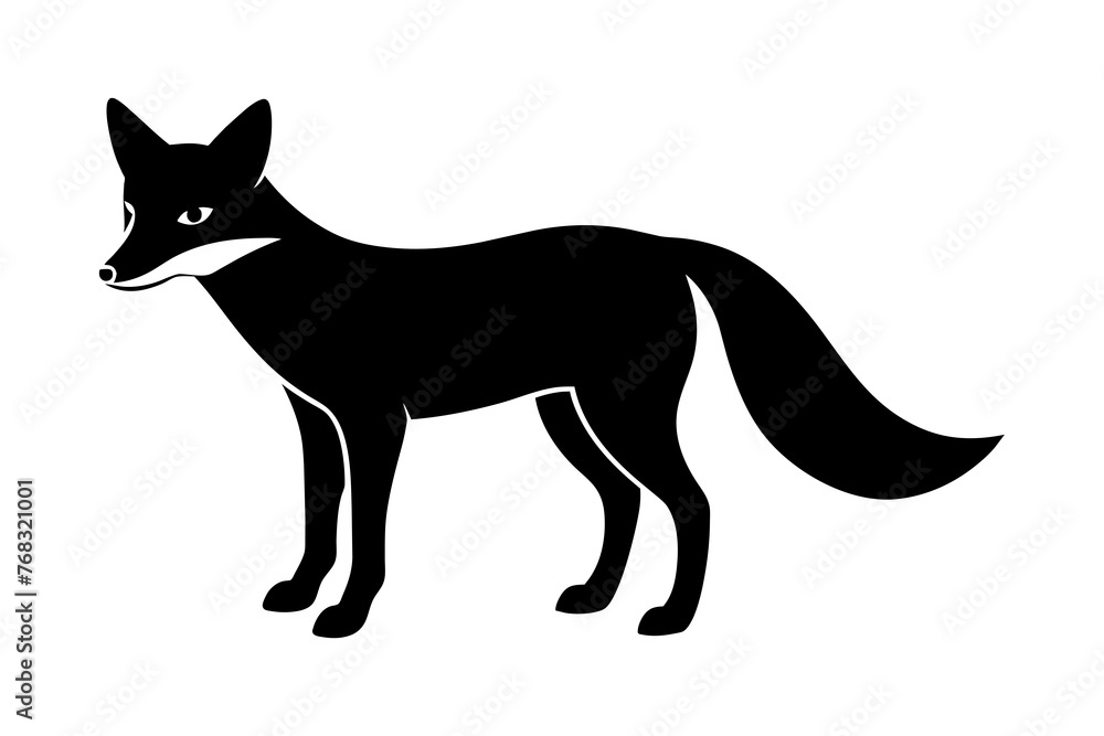 fox silhouette vector illustration