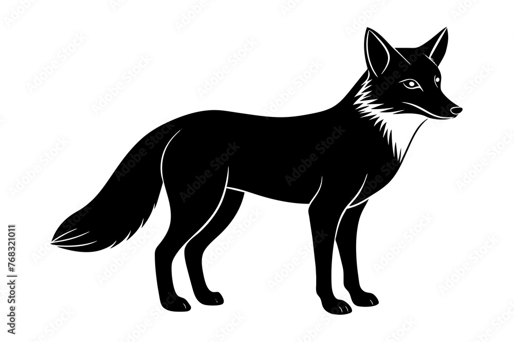 fox silhouette vector illustration