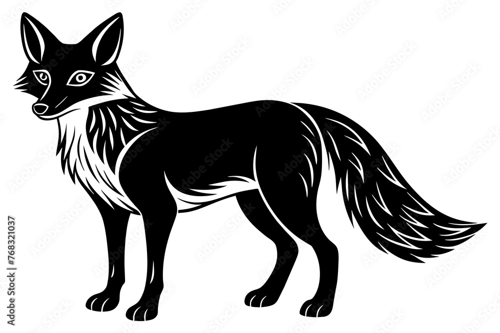 fox silhouette vector illustration