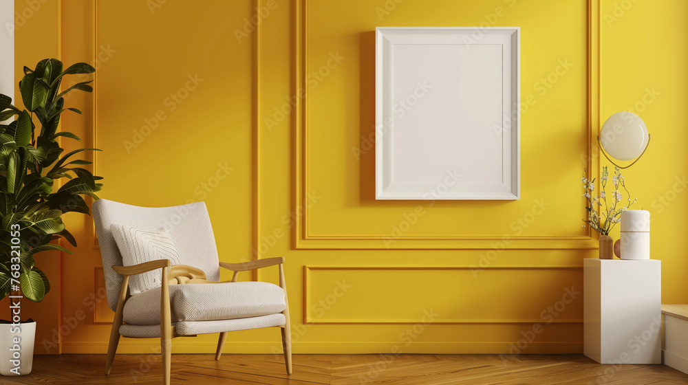 Fototapeta premium A mockup Image of Photo Frames in a colorful and bright Room
