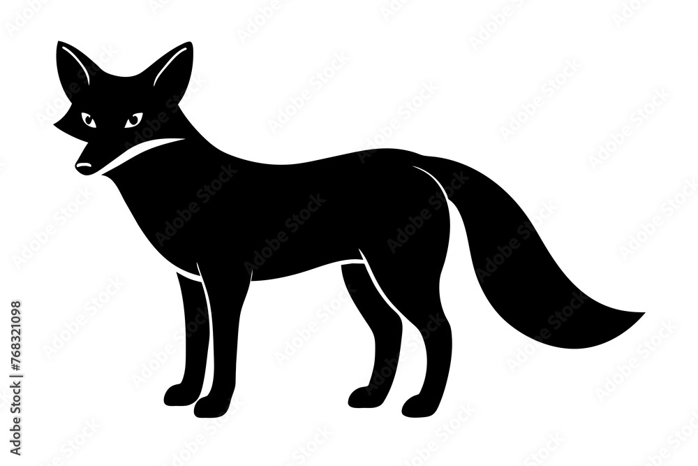 fox silhouette vector illustration