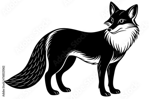 fox silhouette vector illustration