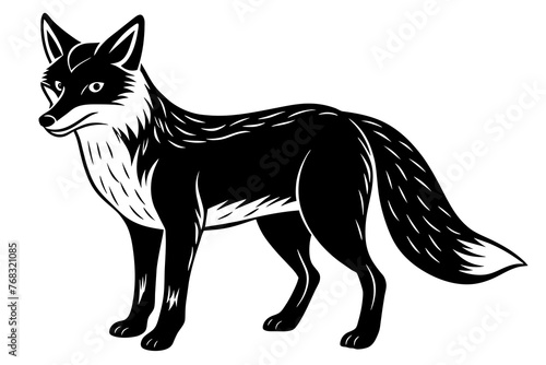 fox silhouette vector illustration