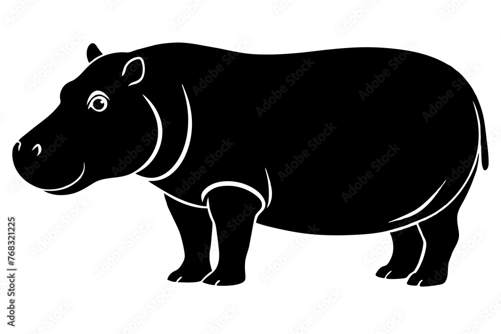 Fototapeta premium hippopotamus silhouette vector illustration
