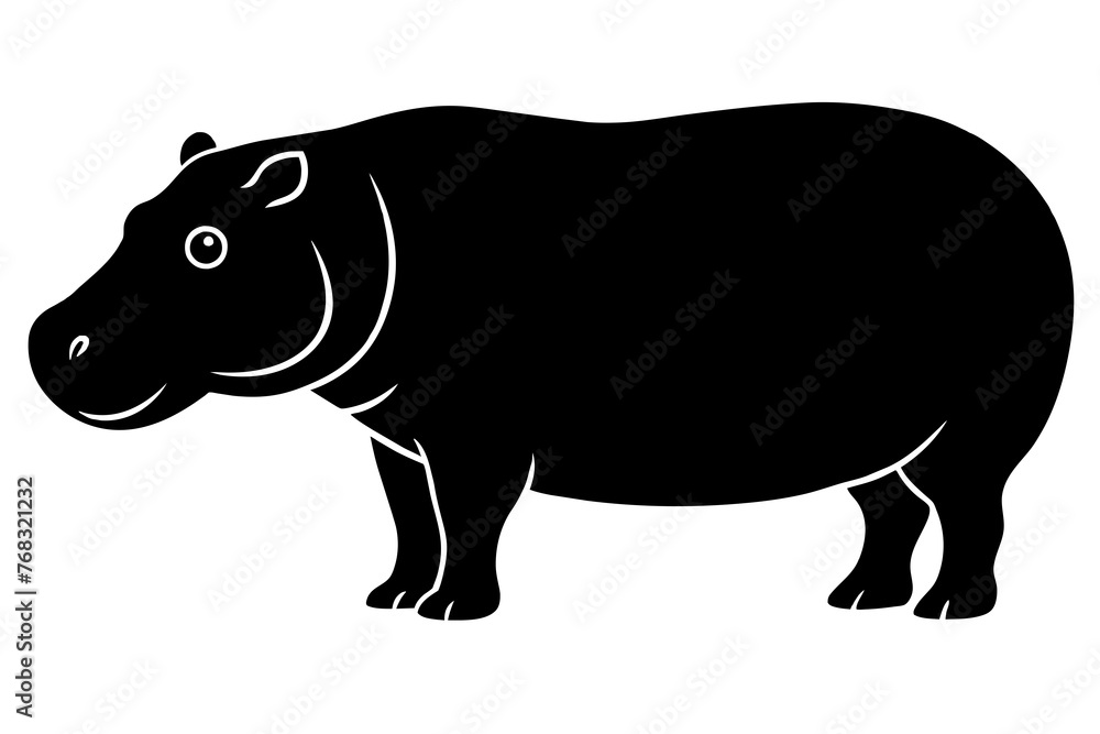 hippopotamus silhouette vector illustration hippopotamus silhouette vector illustration