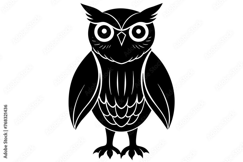 Obraz premium owl silhouette vector illustration
