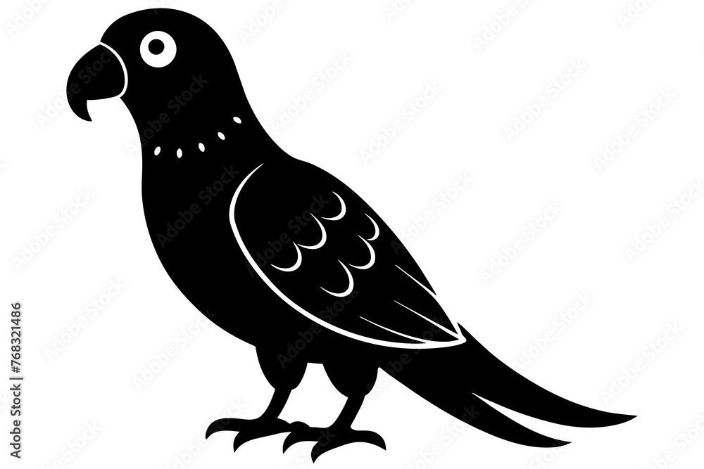 Obraz premium parrot silhouette vector illustration