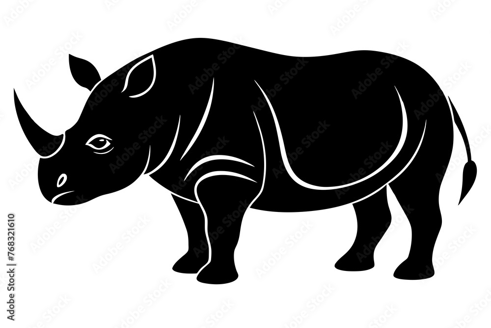Obraz premium rhino silhouette vector illustration