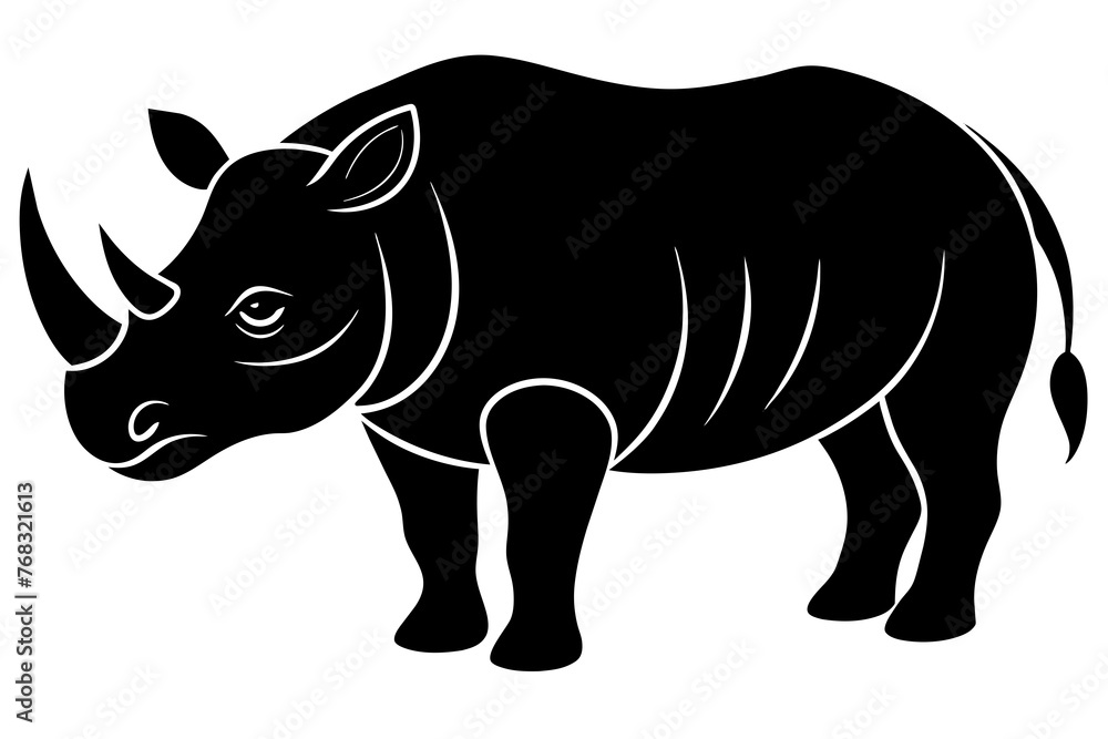 Fototapeta premium rhino silhouette vector illustration