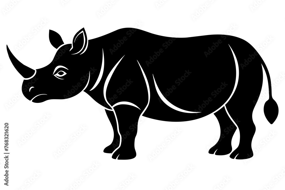 Fototapeta premium rhino silhouette vector illustration