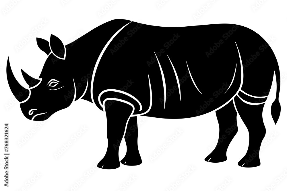Fototapeta premium rhino silhouette vector illustration