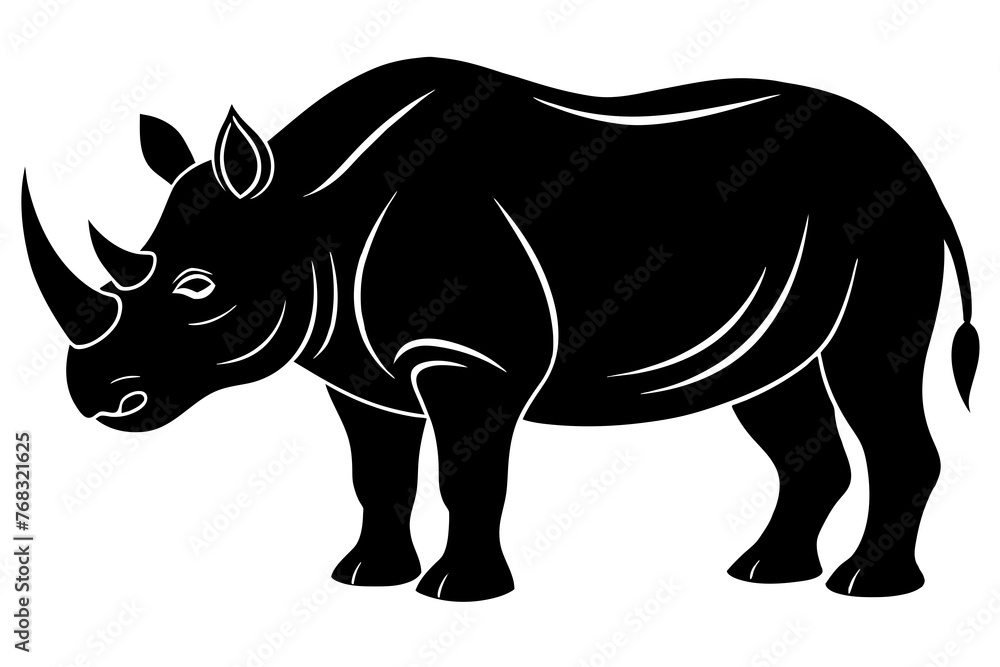 rhino silhouette vector illustration