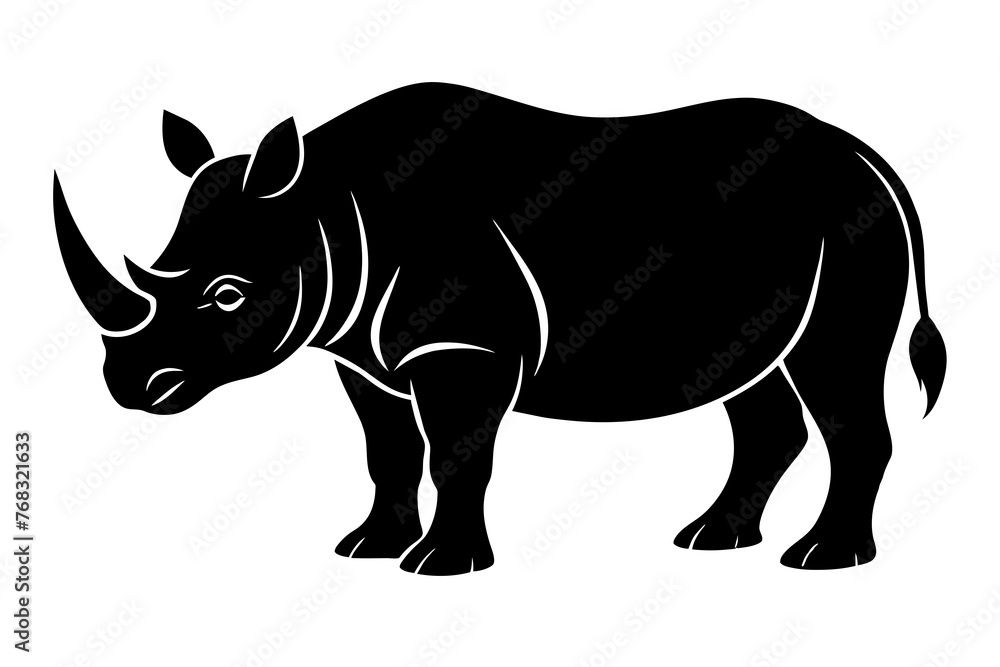 Fototapeta premium rhino silhouette vector illustration