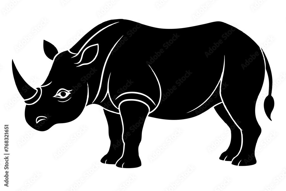 Fototapeta premium rhino silhouette vector illustration