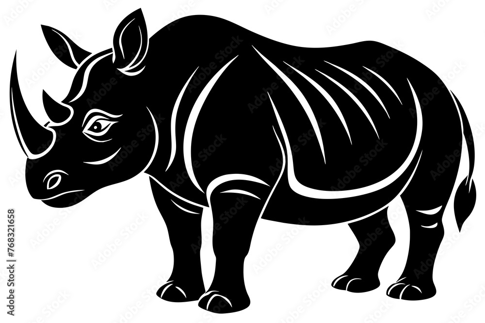 rhino silhouette vector illustration