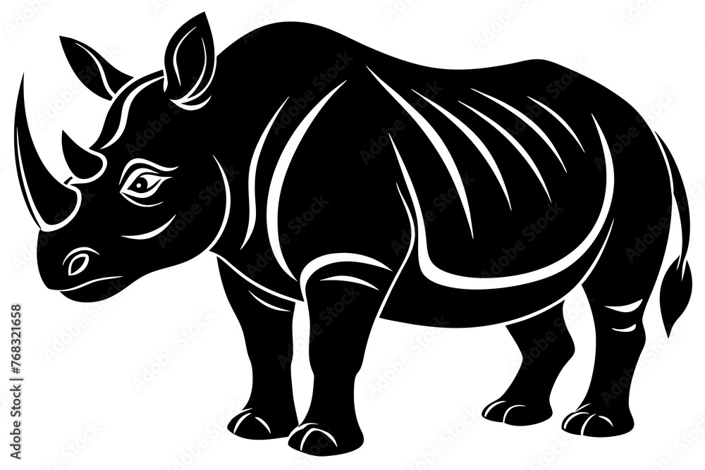 Fototapeta premium rhino silhouette vector illustration