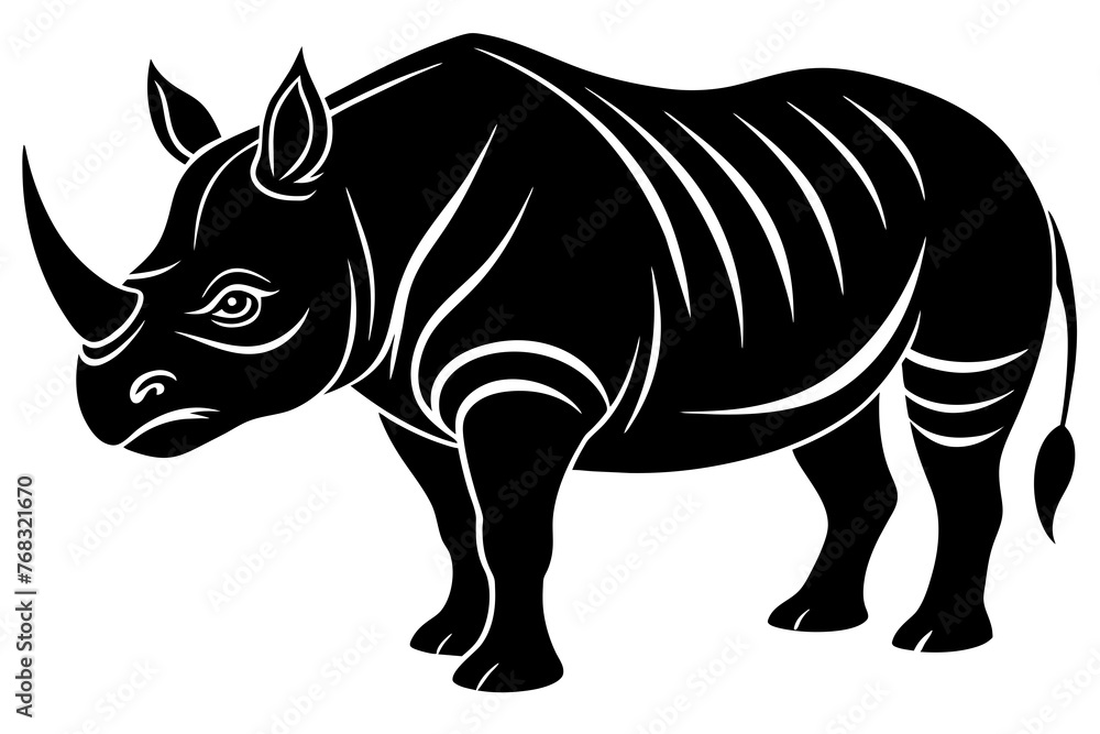 Fototapeta premium rhino silhouette vector illustration
