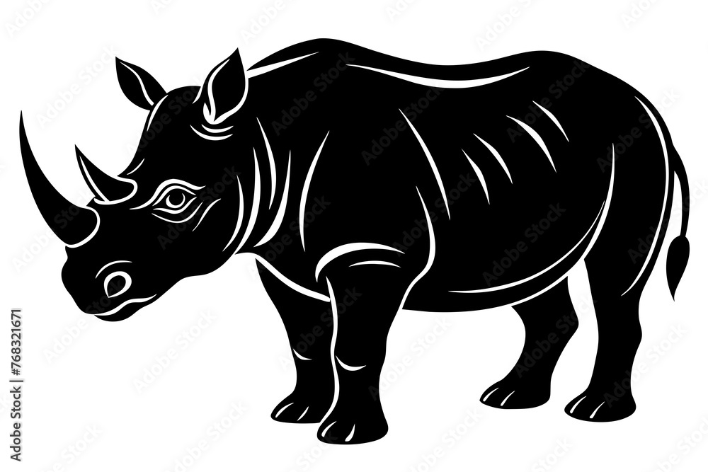 Fototapeta premium rhino silhouette vector illustration