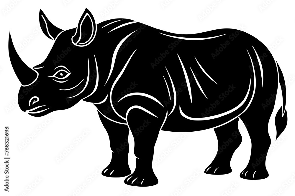 Fototapeta premium rhino silhouette vector illustration
