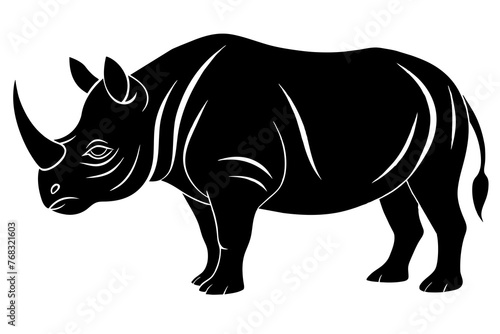 rhino silhouette vector illustration