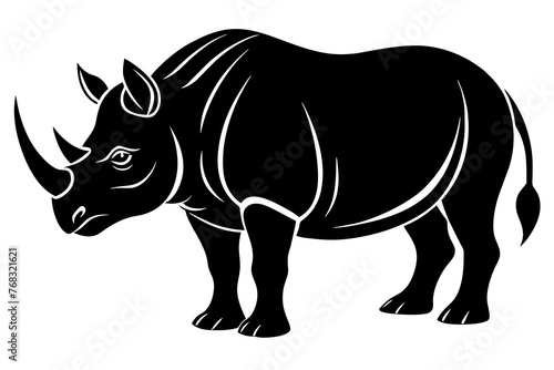 rhino silhouette vector illustration