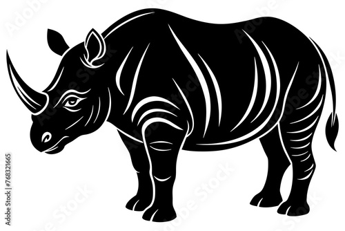 rhino silhouette vector illustration