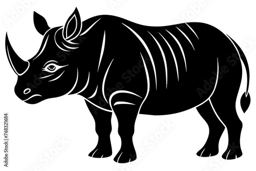 rhino silhouette vector illustration