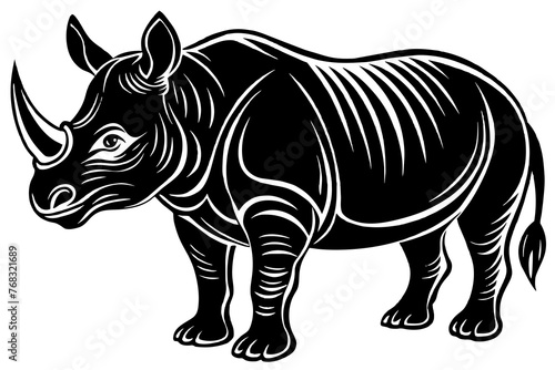 rhino silhouette vector illustration