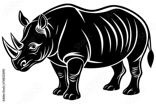 rhino silhouette vector illustration