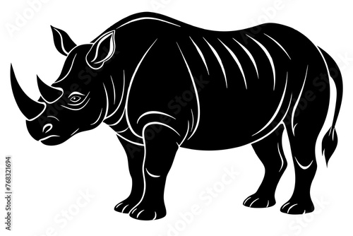 rhino silhouette vector illustration