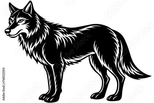 wolf silhouette vector illustration © MDSHIJU