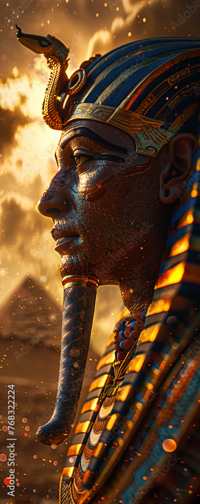 Egyptian Pharaoh, ornate headdress, majestic ruler, exploring the ...